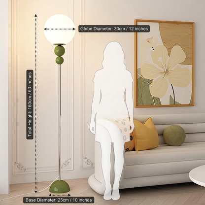 Modern Floor Lamp Metal Glass Standing Light for Living Room