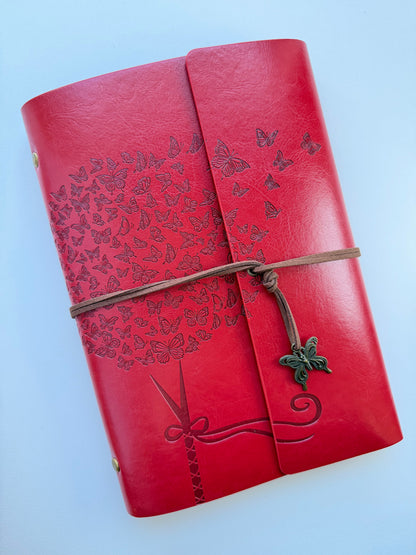 Blue A5 Vintage Faux Leather Binder Notebook