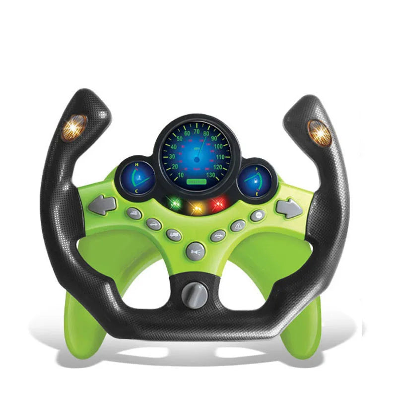 Electronic Simulation Steering Wheel with Light and Sound Early Education Puzzle Co-Pilot Sports Car Toy Boy Gift