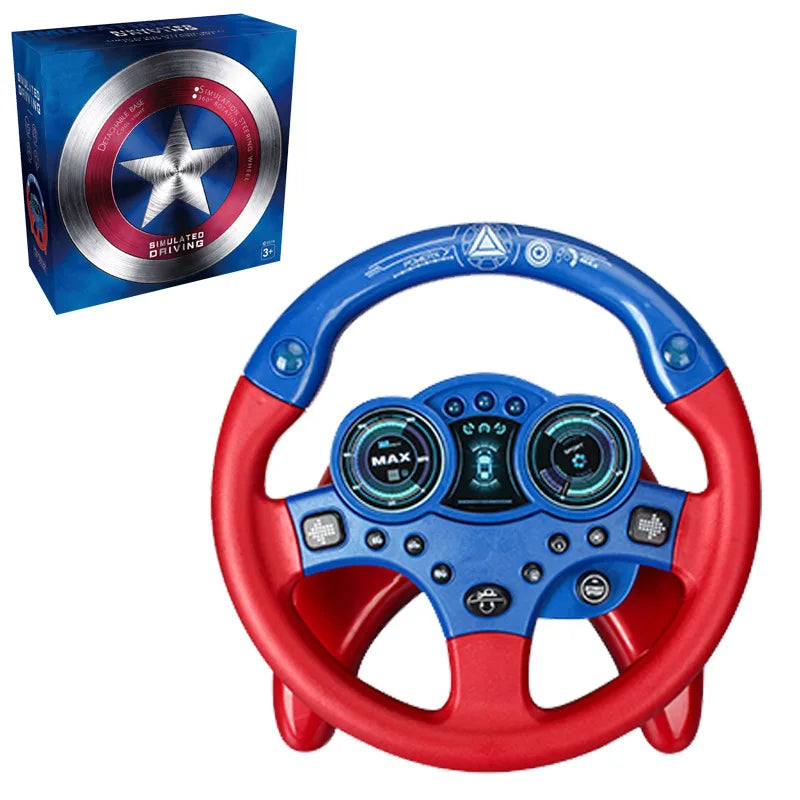 Electronic Simulation Steering Wheel with Light and Sound Early Education Puzzle Co-Pilot Sports Car Toy Boy Gift