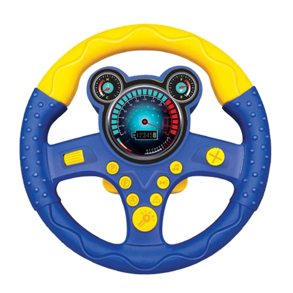 Electronic Simulation Steering Wheel with Light and Sound Early Education Puzzle Co-Pilot Sports Car Toy Boy Gift