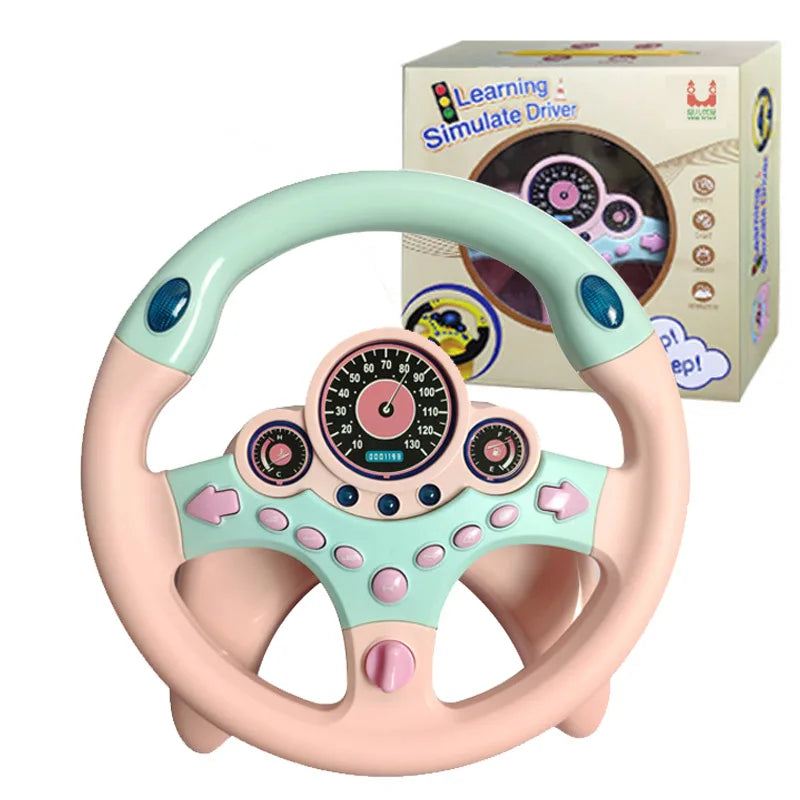 Electronic Simulation Steering Wheel with Light and Sound Early Education Puzzle Co-Pilot Sports Car Toy Boy Gift