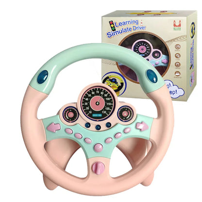 Electronic Simulation Steering Wheel with Light and Sound Early Education Puzzle Co-Pilot Sports Car Toy Boy Gift
