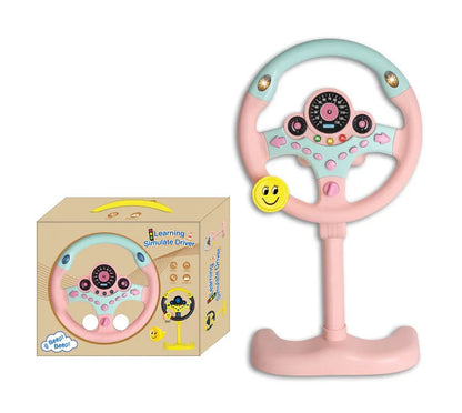 Electronic Simulation Steering Wheel with Light and Sound Early Education Puzzle Co-Pilot Sports Car Toy Boy Gift