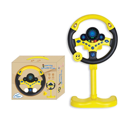 Electronic Simulation Steering Wheel with Light and Sound Early Education Puzzle Co-Pilot Sports Car Toy Boy Gift