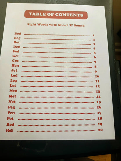 Hardcover - Look Mommy, I Can Read This Word! - Vol. 2  Sight Words for (K-2nd Grade) & ESL - Short "E" Sound