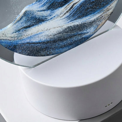 Circular Sand Art Lamp with Flowing Liquid Motion | Modern Desk Accent