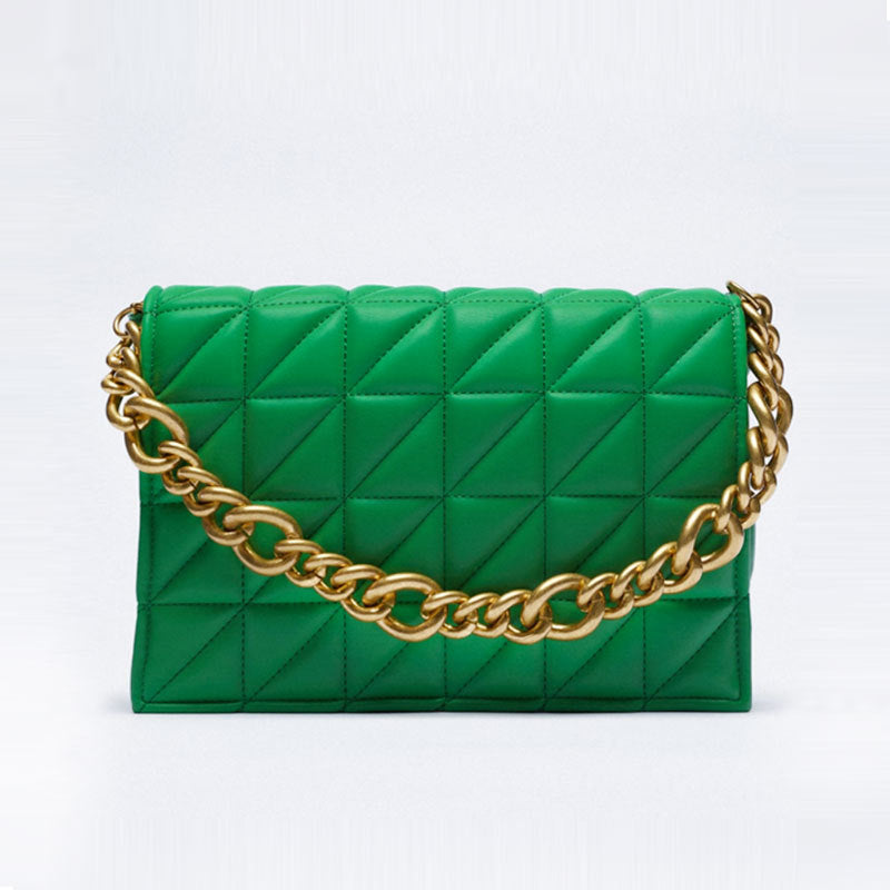 Women's Summer Fashion Trendy Thick Chain Quilted Shoulder Bags
