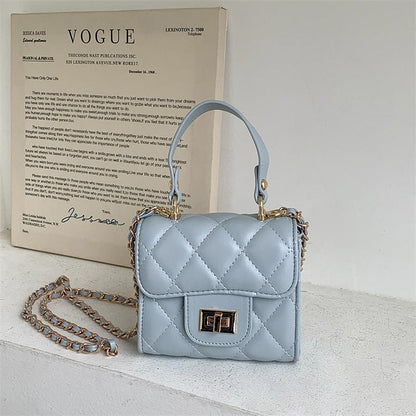 Women's Style Embroidery Thread Diamond Pattern Chain Crossbody Bags