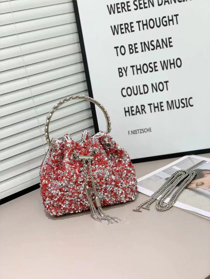 Women's Heron Live Streaming On Tassel Rhinestone Shoulder Bags