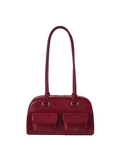 Women's Oil Wax Leather Large Capacity Bowling Shoulder Bags