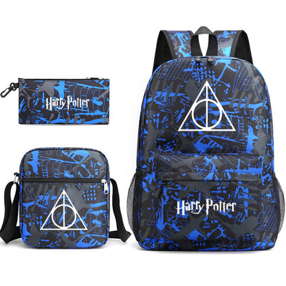 Harry Potter College Badge Pencil Three-piece Backpacks