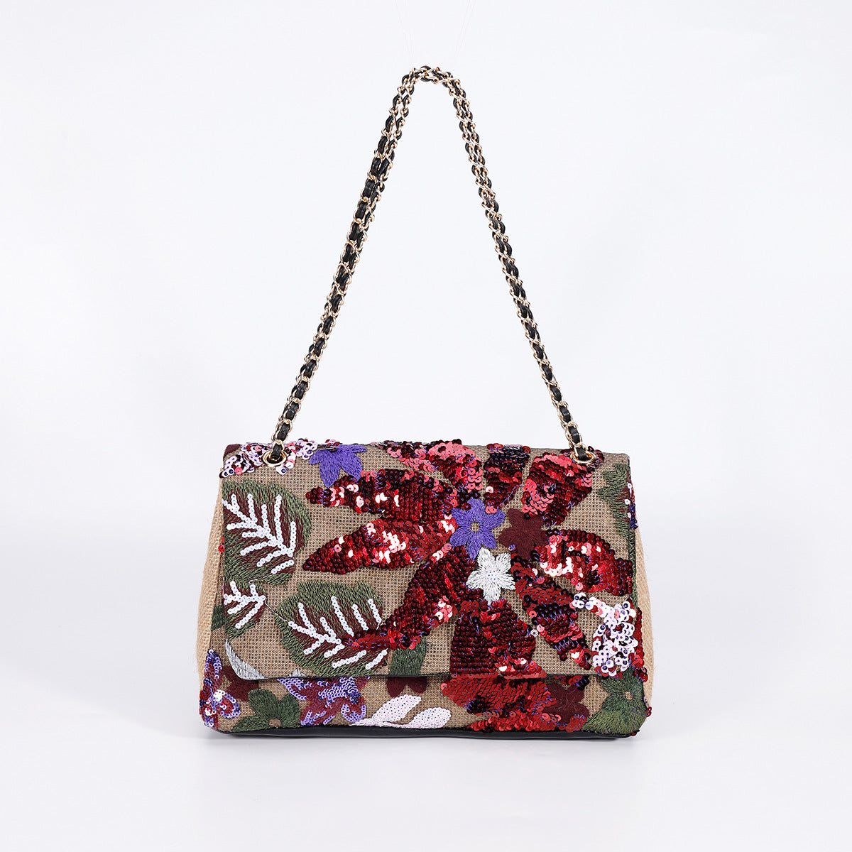 Embroidered Sequins Summer Niche Woven Straw High Bags