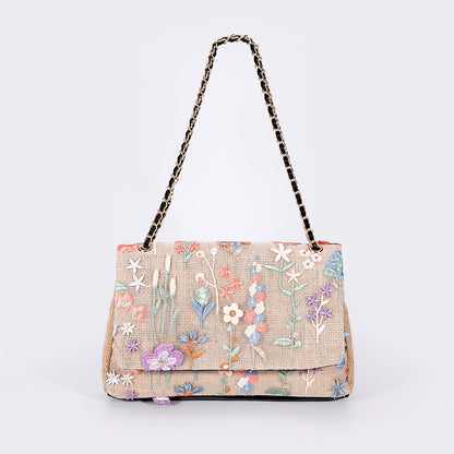 Embroidered Sequins Summer Niche Woven Straw High Bags