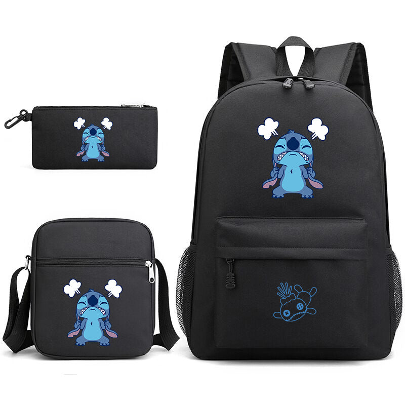 Star Stitch Pattern Iron Chain Ribbon Backpacks