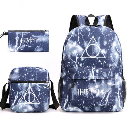 Harry Potter College Badge Pencil Three-piece Backpacks