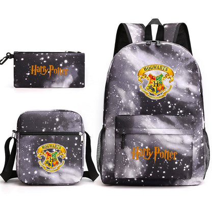 Harry Potter College Badge Pencil Three-piece Backpacks