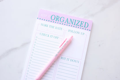 Keep it Organized Notepad & Pen - 2 piece set