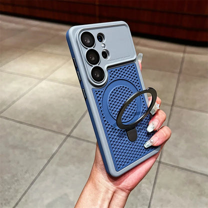 Luxury Heat Dissipation Cooling Mesh Hole Samsung Galaxy S26 Phone Case