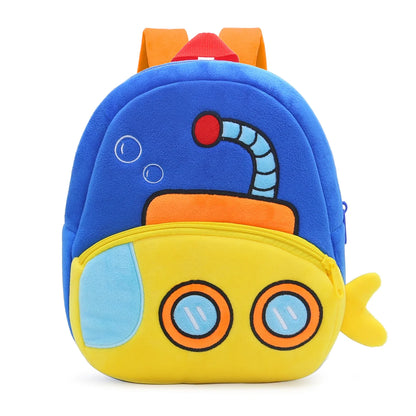 Cartoon Excavator Engineering Backpack for Kids – Plush 2-4 Years Old Small School Bag & Toy Backpack