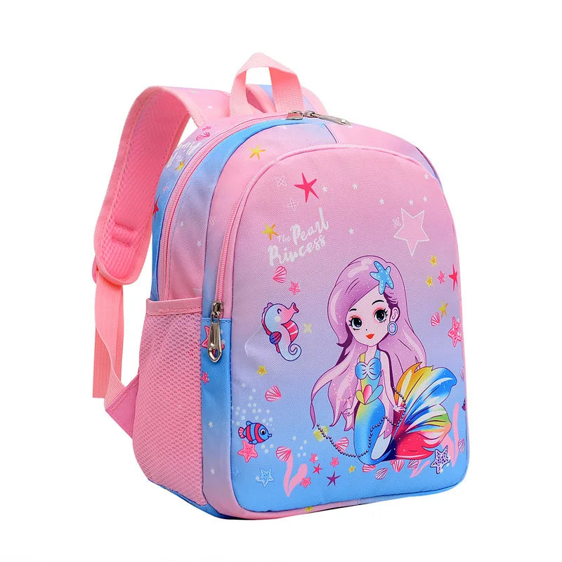 Toddler Girls Backpack Cartoon Unicorn Mermaid Print School Bag for Kindergarten Elementary Gift for Children Girls Backpacks