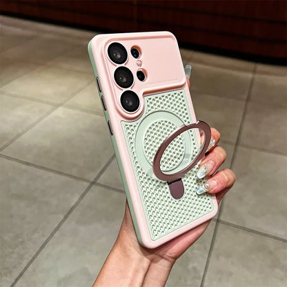 Luxury Heat Dissipation Cooling Mesh Hole Samsung Galaxy S26 Phone Case
