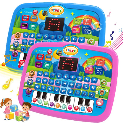 Kids’ Education Tablet Toy, Age 3+ Literacy Math Music Learning, Doubles as Electronic Keyboard, Birthday Christmas Gift
