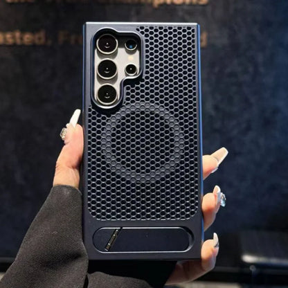 Samsung S26 Ultra S25 S24 Plus Magnetic Cooling Case with Folding Bracket Holder Cover