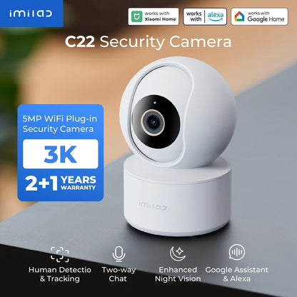 IMILAB Baby Monitor Indoor Security Camera with AI Detection Night Vision 2-Way Audio 360° PTZ Compatible with Xiaomi Home App