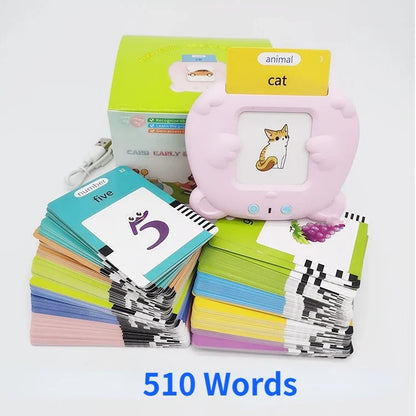 Talking Flash Cards – Early Educational Toy for Preschool Boys and Girls, Interactive Reading Machine Gift