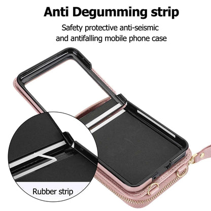 Crossbody Zipper Cards Solt Wallet Leather Case for Motorola Razr 50 Ultra Razr50 40 Long Lanyard Bag RFID Multifunctional Cover