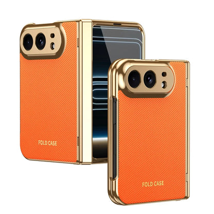 High Quality Plating PU Leather Texture Phone Case for IPhone Duo 5G 2026 with Tempered Glass Screen Protect Shockproof Cover