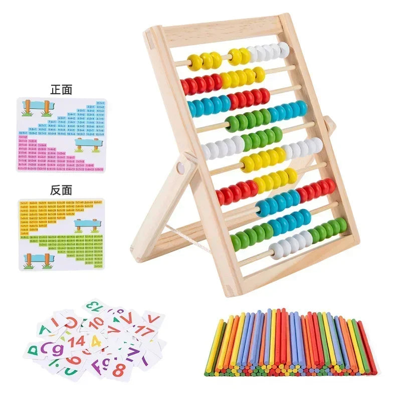 Classic Wooden 100-Bead Montessori Abacus Counting Toy - Preschool Math Learning & Toddler Educational Gift