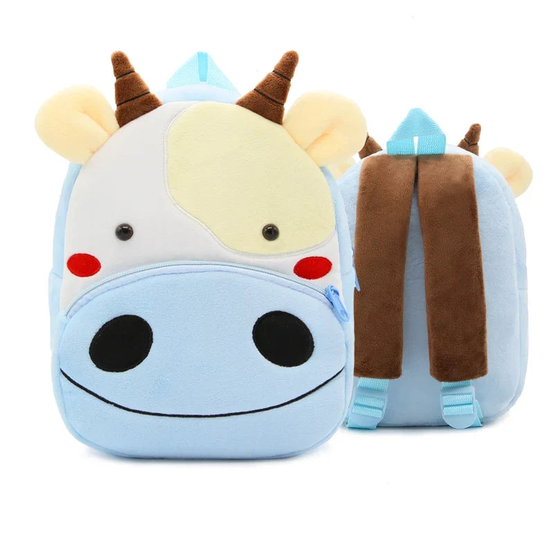 Cute Cartoon Animal School Bags – Plush Backpack for Kindergarten Kids, Boys & Girls