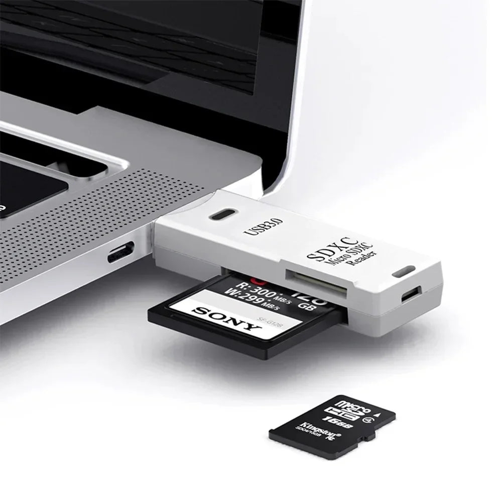 USB 3.0 SD TF Card Reader 2 in 1 High Speed Smart Cardreader Adapter for PC Laptop Notebook Computer Camera Car Mounted