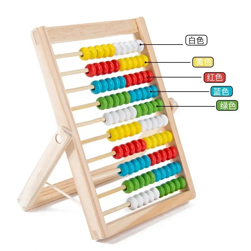 Classic Wooden 100-Bead Montessori Abacus Counting Toy - Preschool Math Learning & Toddler Educational Gift