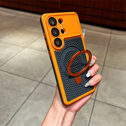 Luxury Heat Dissipation Cooling Mesh Hole Samsung Galaxy S26 Phone Case