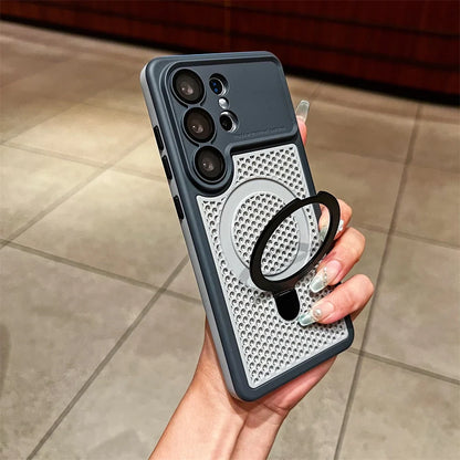 Luxury Heat Dissipation Cooling Mesh Hole Samsung Galaxy S26 Phone Case