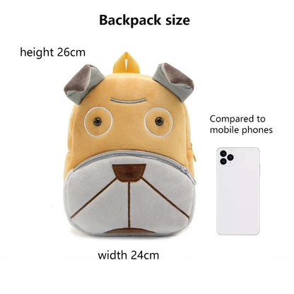 Cute Cartoon Animal School Bags – Plush Backpack for Kindergarten Kids, Boys & Girls