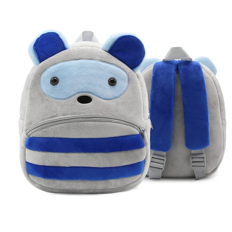 Cute Cartoon Animal School Bags – Plush Backpack for Kindergarten Kids, Boys & Girls
