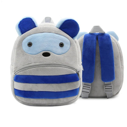 Cute Cartoon Animal School Bags – Plush Backpack for Kindergarten Kids, Boys & Girls