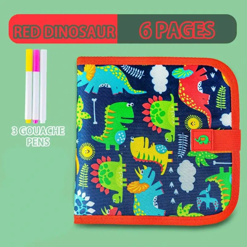 Erasable Doodle Book for Kids – Reusable Drawing Pads with 12 Watercolor Pens, Preschool Toy for Writing and Painting, Travel-Friendly Set