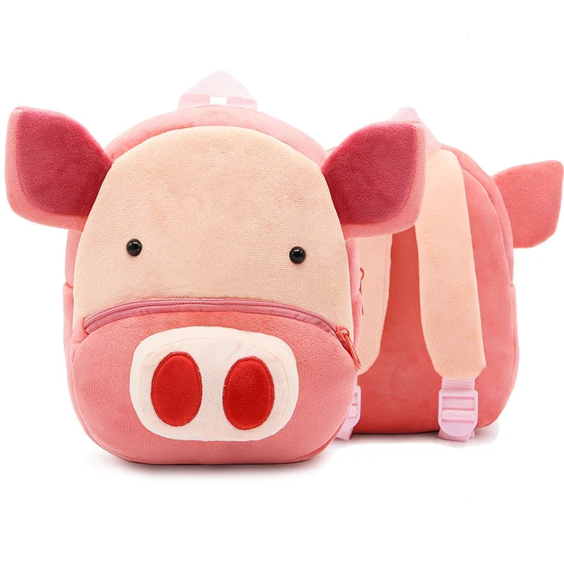 Cute Cartoon Animal School Bags – Plush Backpack for Kindergarten Kids, Boys & Girls