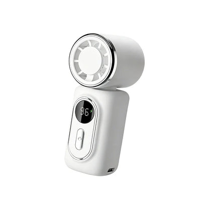 Portable Mini Fan Handheld Small Fans 5 Speeds 3000mAh Cooling Turbo Fan LED Display 180° Adjustable Clip Type-C Rechargeable