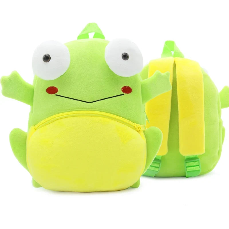 Cute Cartoon Animal School Bags – Plush Backpack for Kindergarten Kids, Boys & Girls