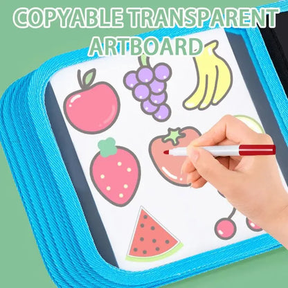 Erasable Doodle Book for Kids – Reusable Drawing Pads with 12 Watercolor Pens, Preschool Toy for Writing and Painting, Travel-Friendly Set