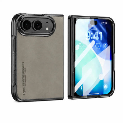 Luxury Matte PU Leather Silicone Phone Case For iPhone Duo