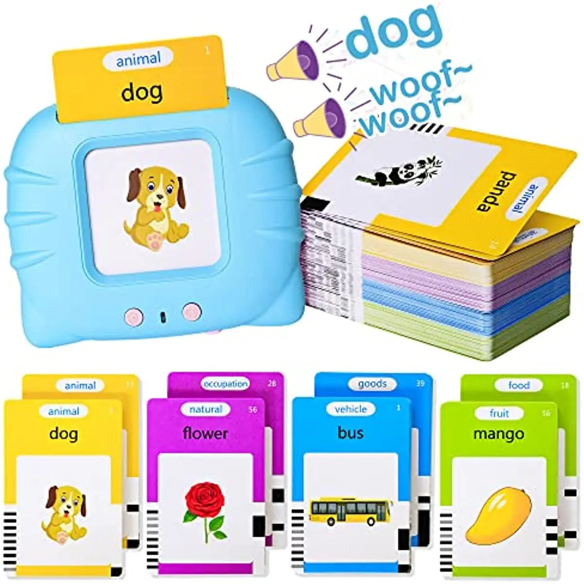 Talking Flash Cards – Early Educational Toy for Preschool Boys and Girls, Interactive Reading Machine Gift