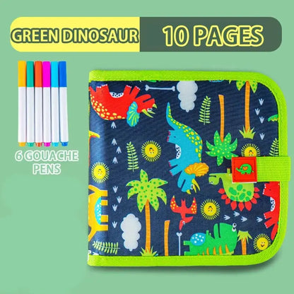 Erasable Doodle Book for Kids – Reusable Drawing Pads with 12 Watercolor Pens, Preschool Toy for Writing and Painting, Travel-Friendly Set
