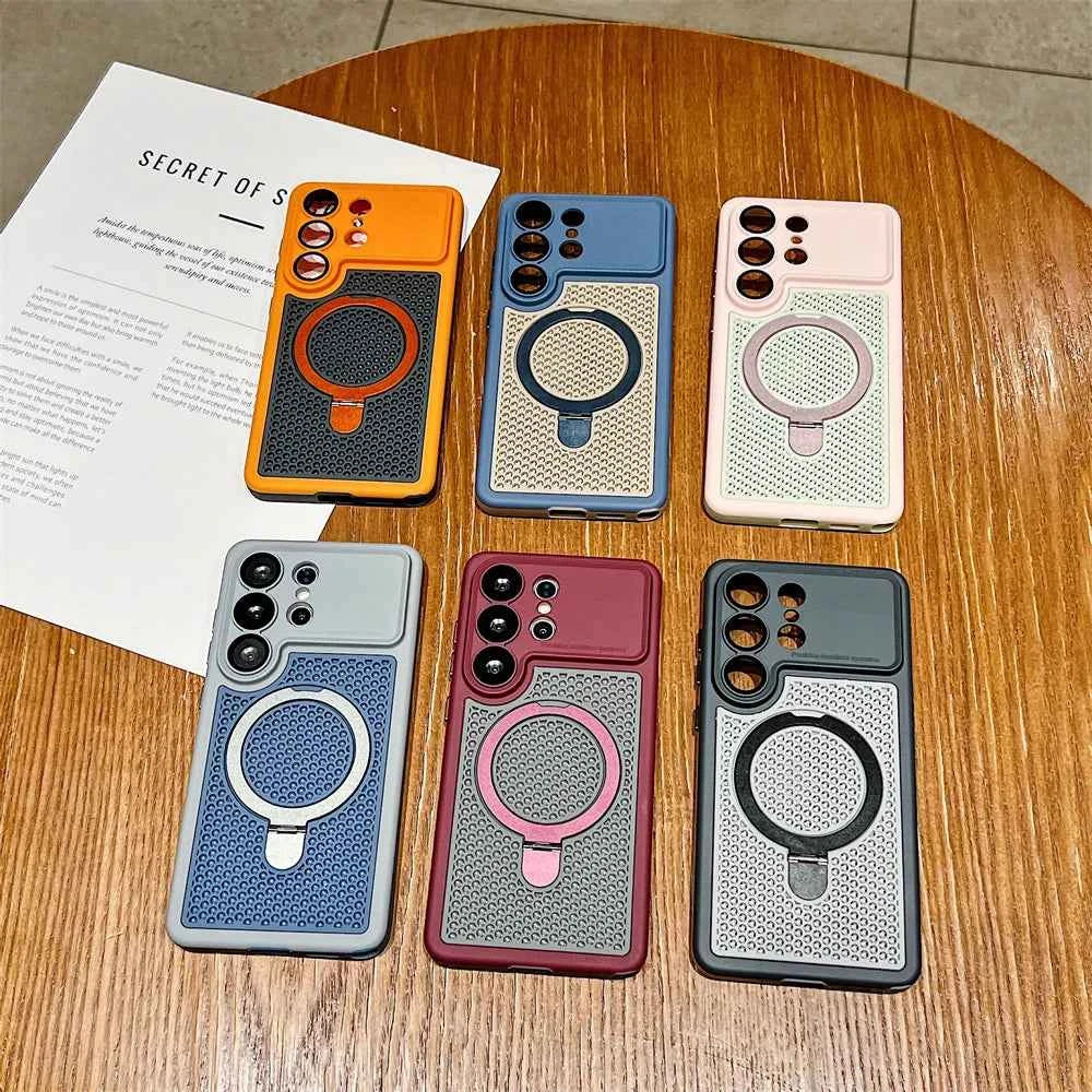 Luxury Heat Dissipation Cooling Mesh Hole Samsung Galaxy S26 Phone Case